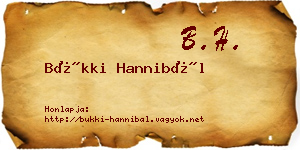 Bükki Hannibál névjegykártya